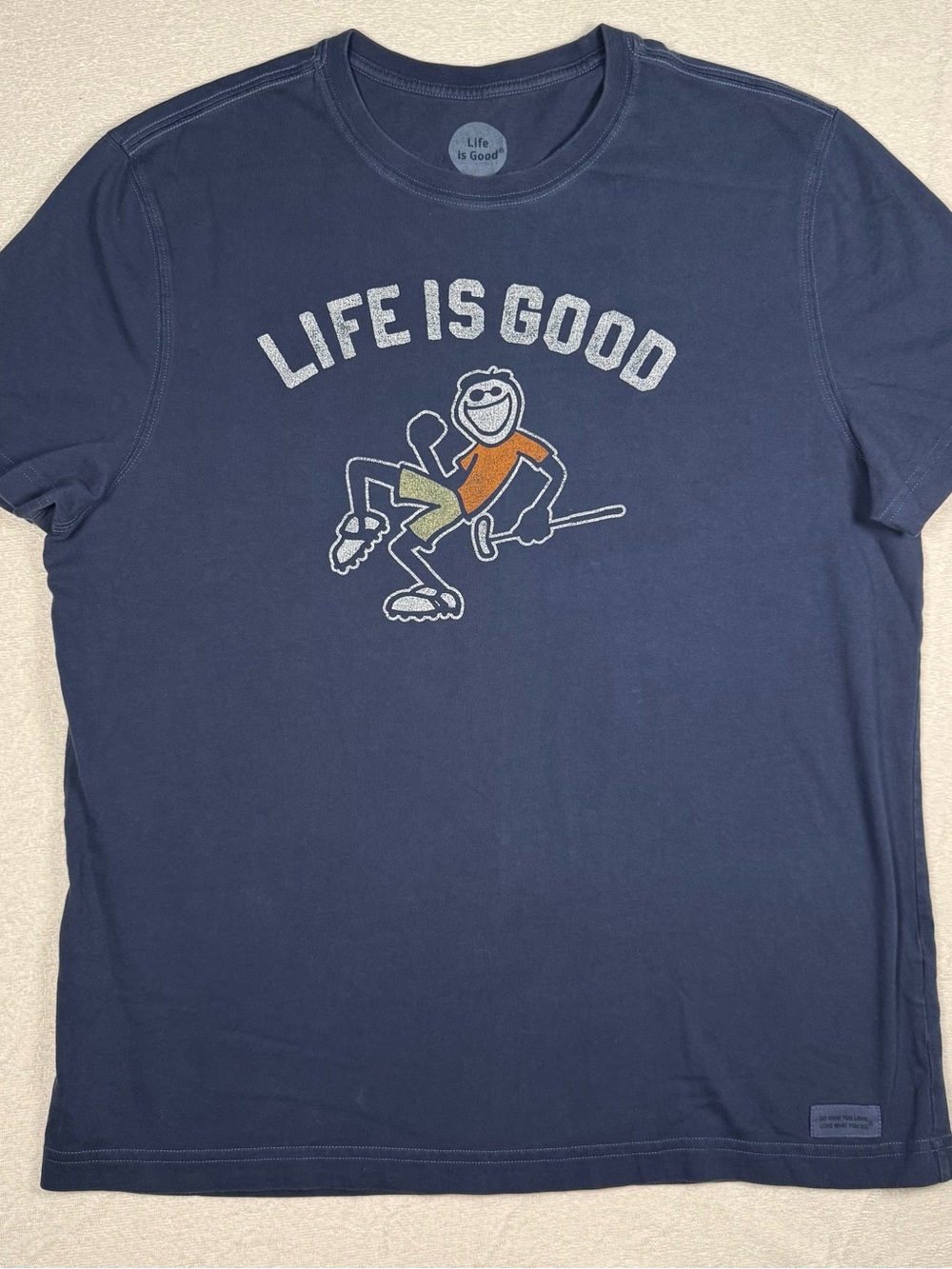 Life Is Good Navy Short Sleeve Crusher Tee with Graphic Golf Character